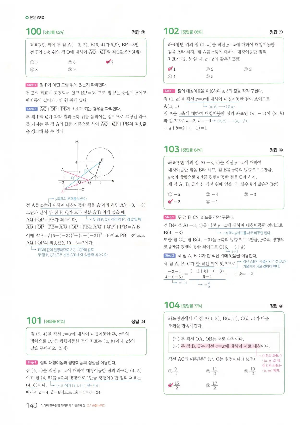 마더텅 고1 공통수학2 해설 142