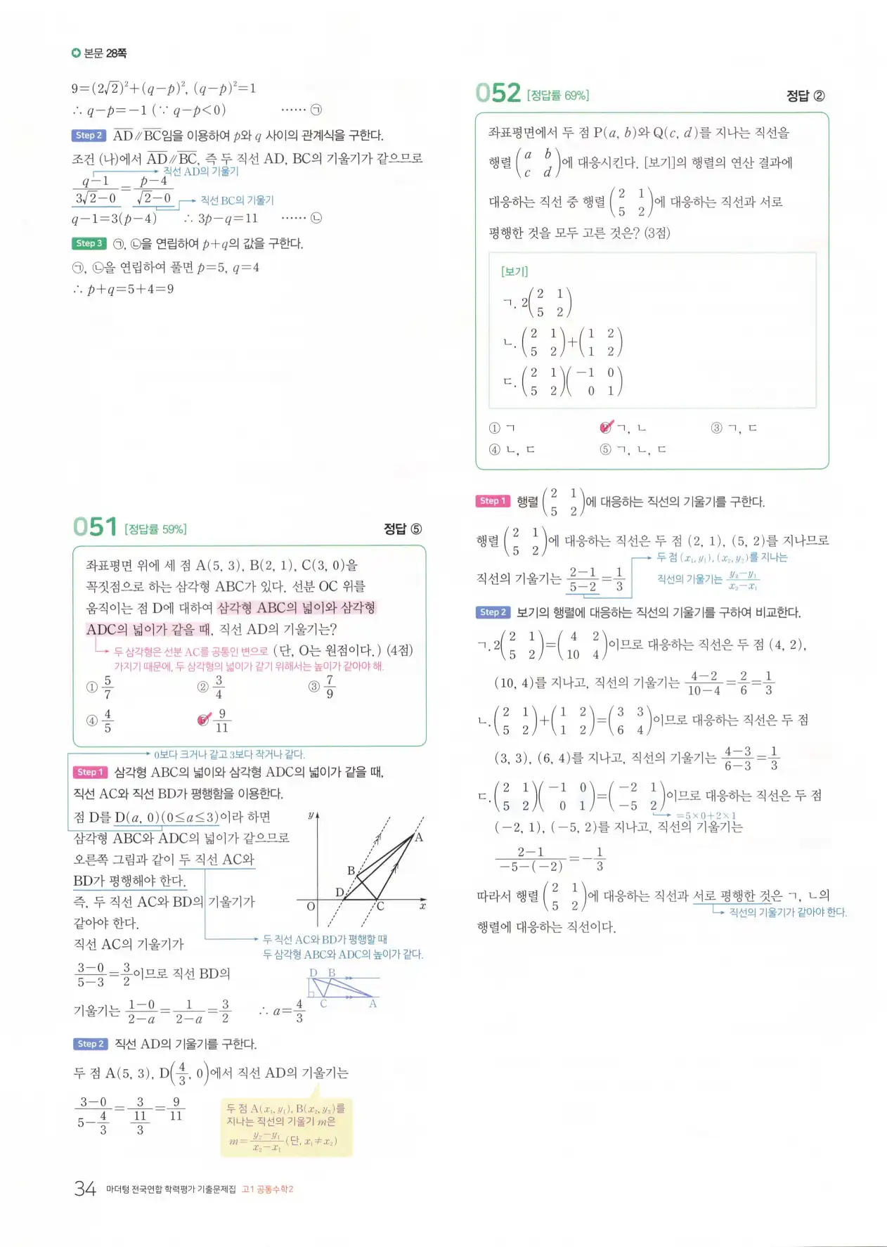 마더텅 고1 공통수학2 해설 36