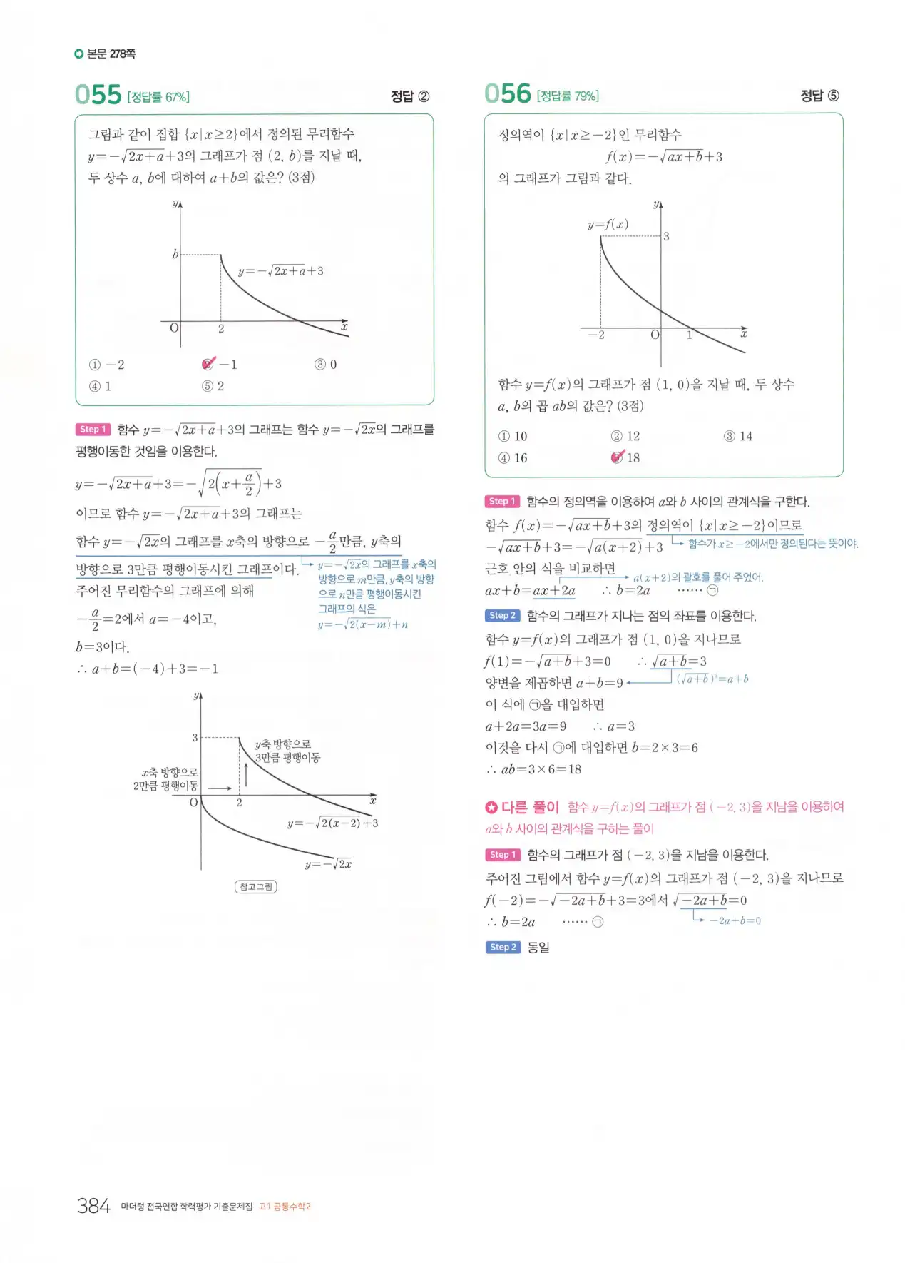 마더텅 고1 공통수학2 해설 386