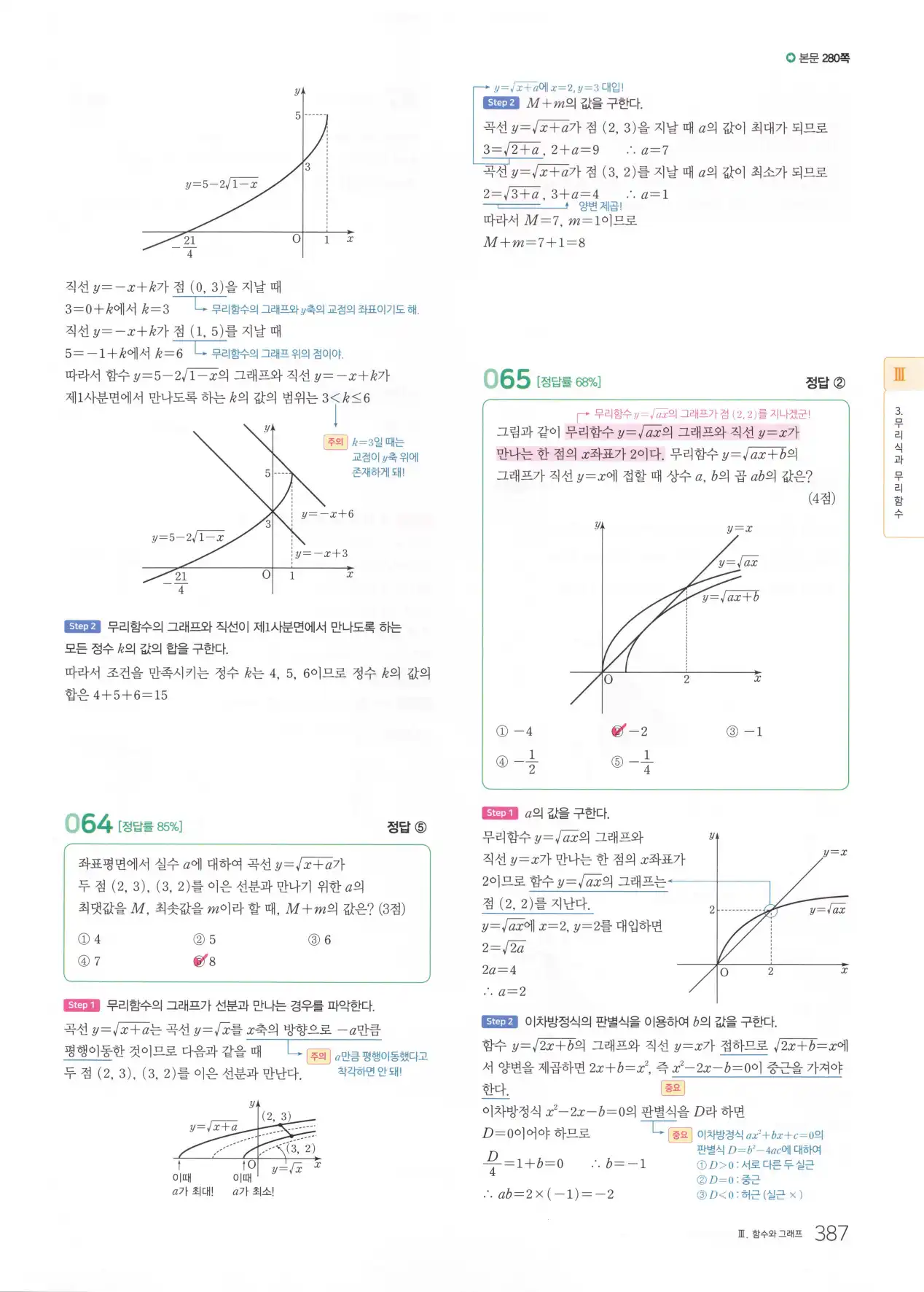 마더텅 고1 공통수학2 해설 389