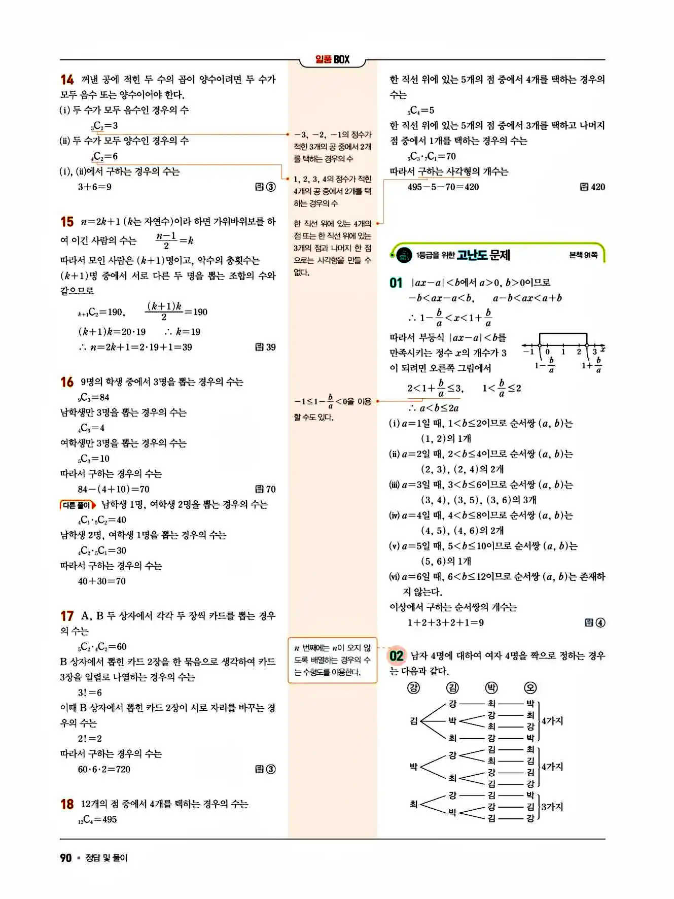 2025 일품 공통수학1 답지 90페이지
