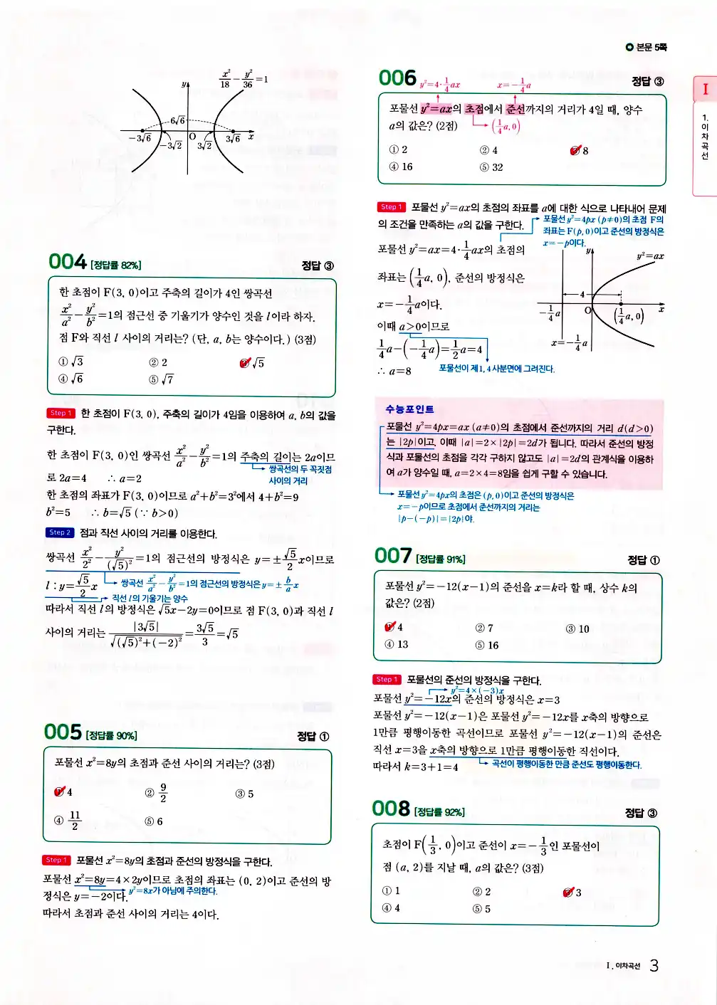 2026 마더텅 수능기출문제집 기하 답지 55페이지