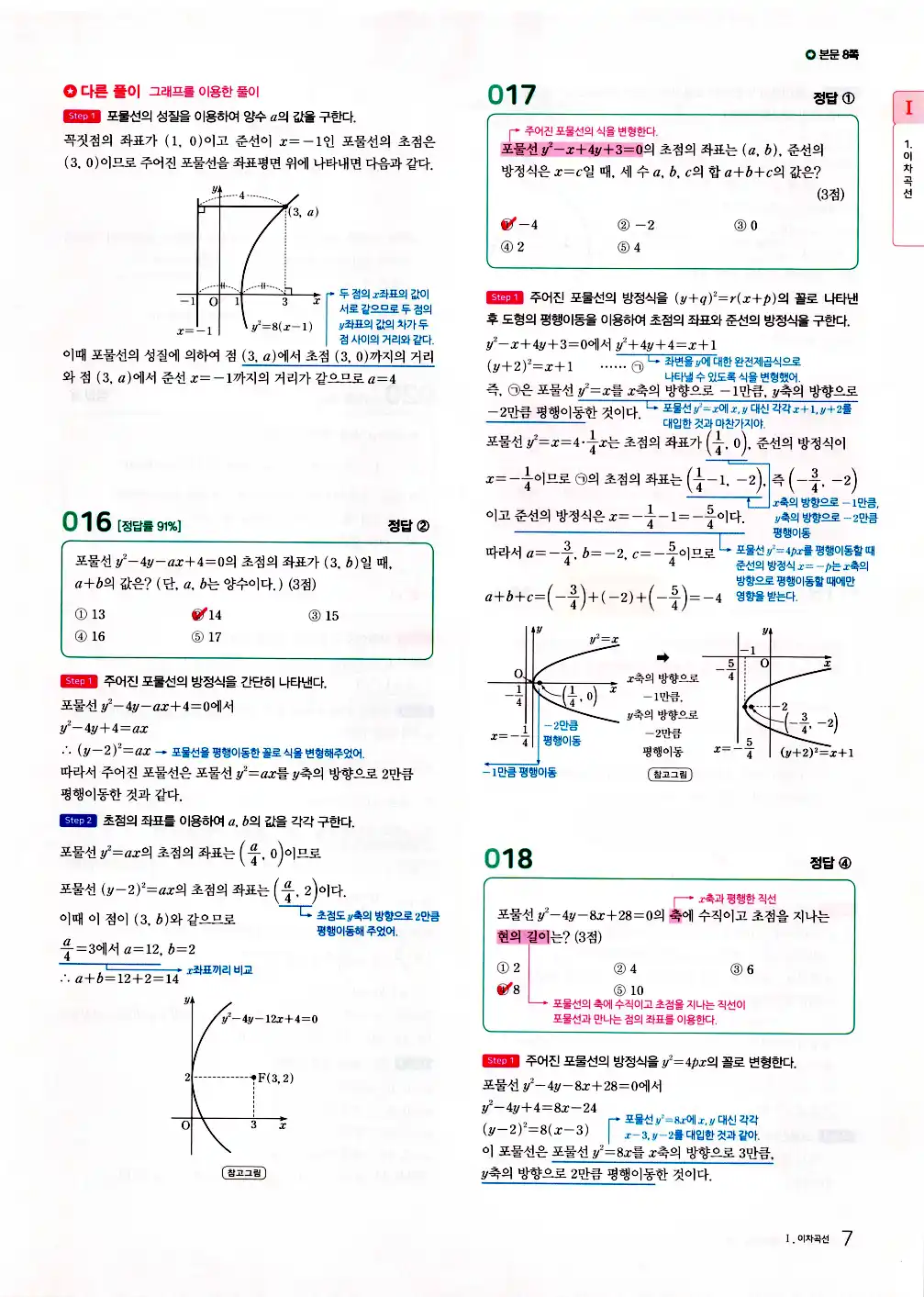 2026 마더텅 수능기출문제집 기하 답지 59페이지
