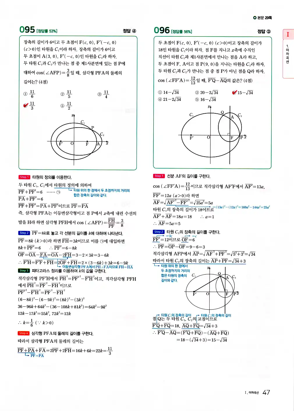 2026 마더텅 수능기출문제집 기하 답지 99페이지