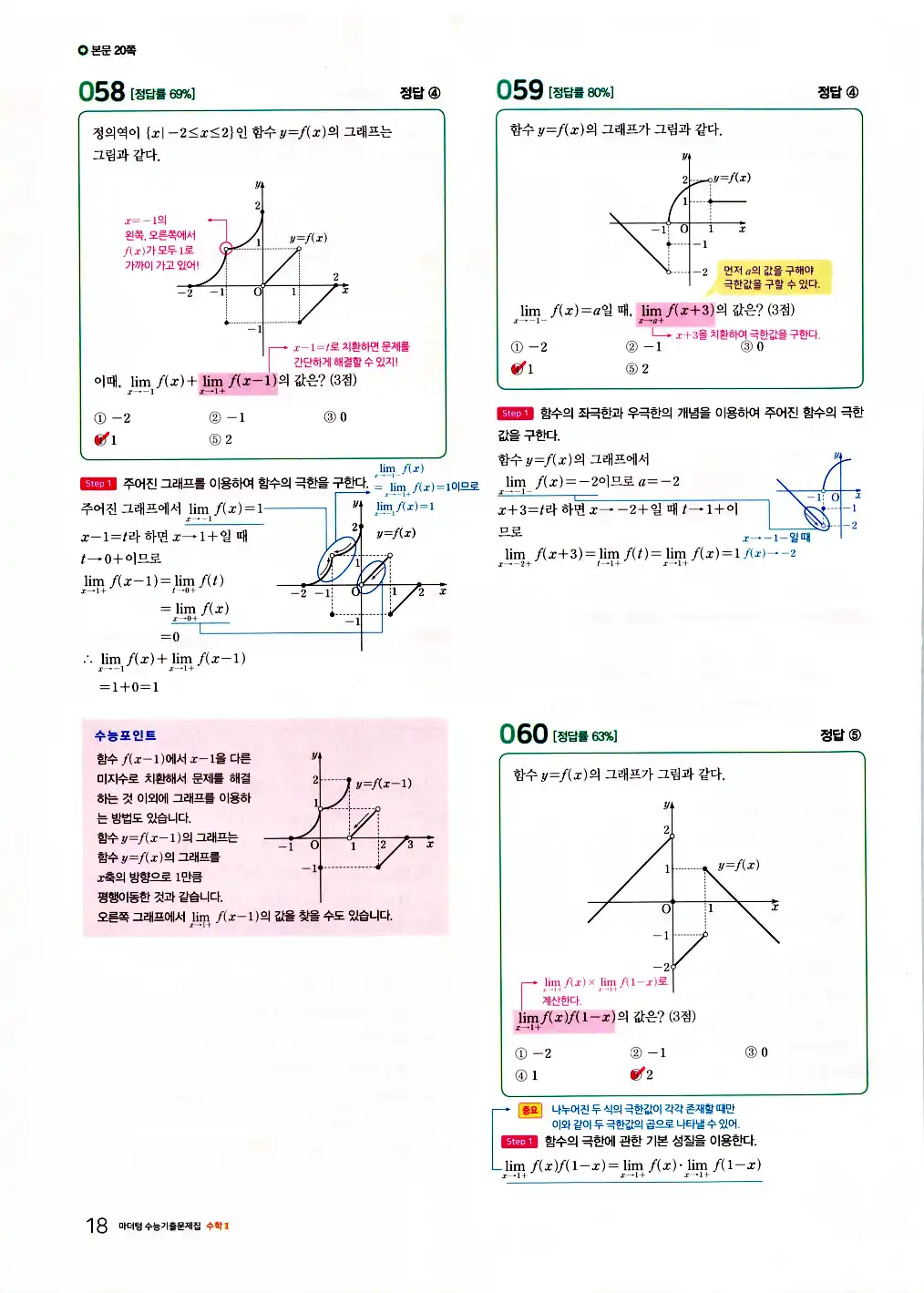 2026 마더텅 수능기출문제집 수학2 답지 20페이지