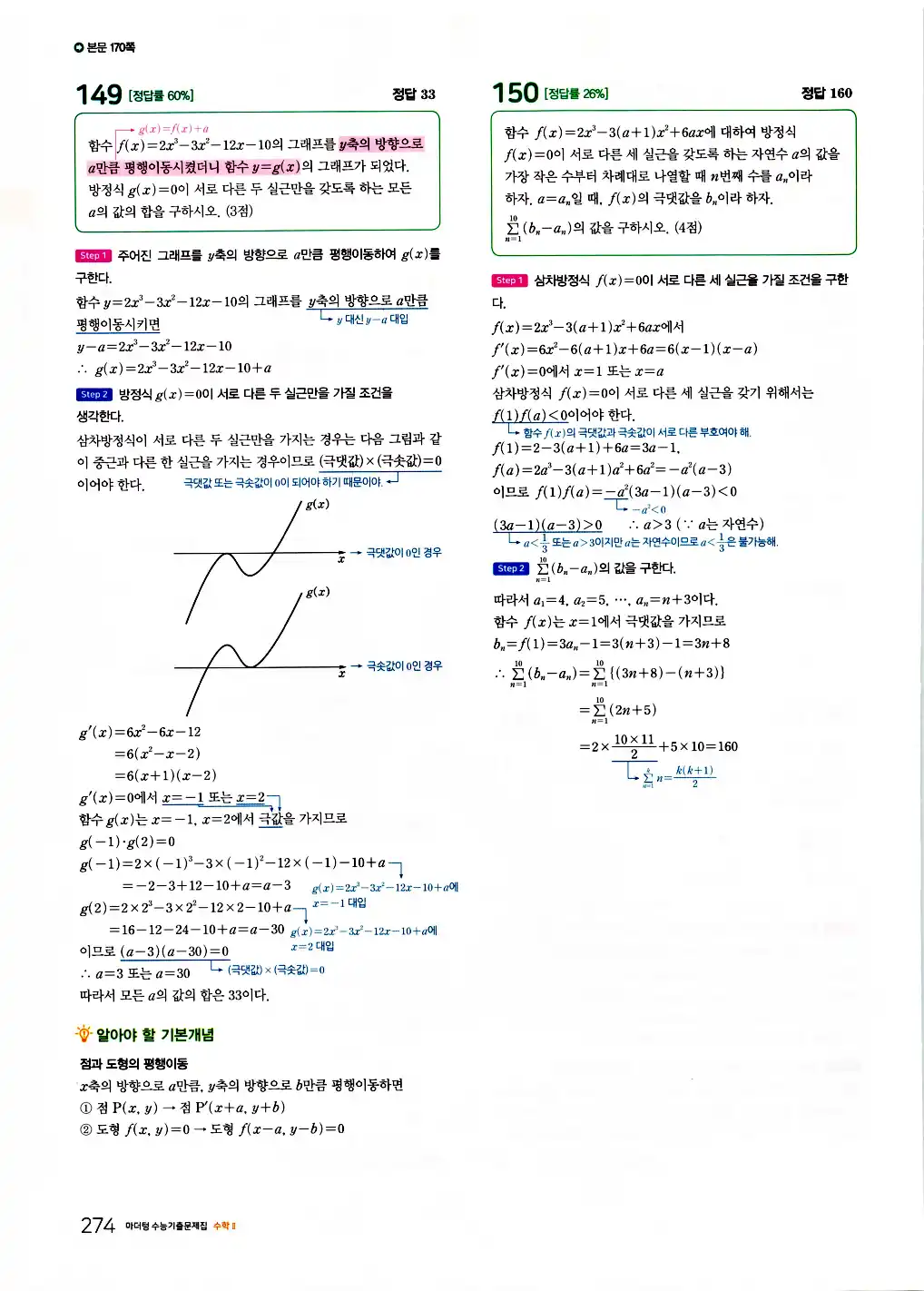 2026 마더텅 수능기출문제집 수학2 답지 276페이지