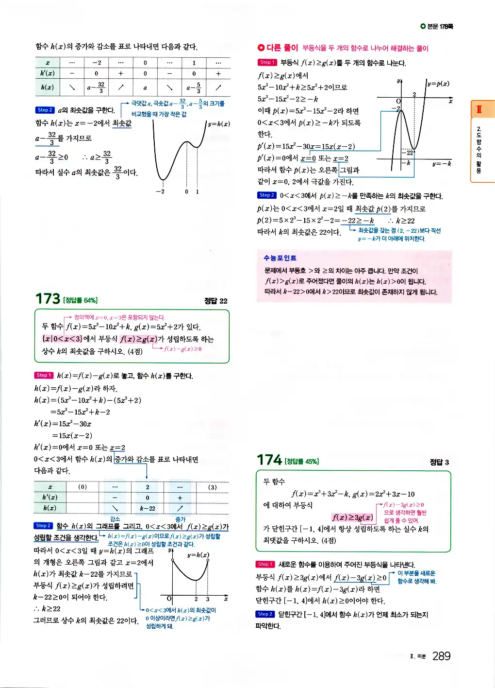 2026 마더텅 수능기출문제집 수학2 답지 291페이지