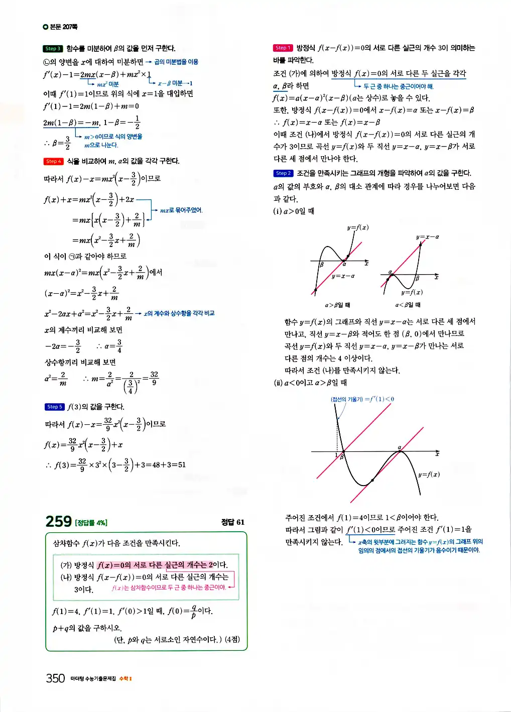 2026 마더텅 수능기출문제집 수학2 답지 352페이지