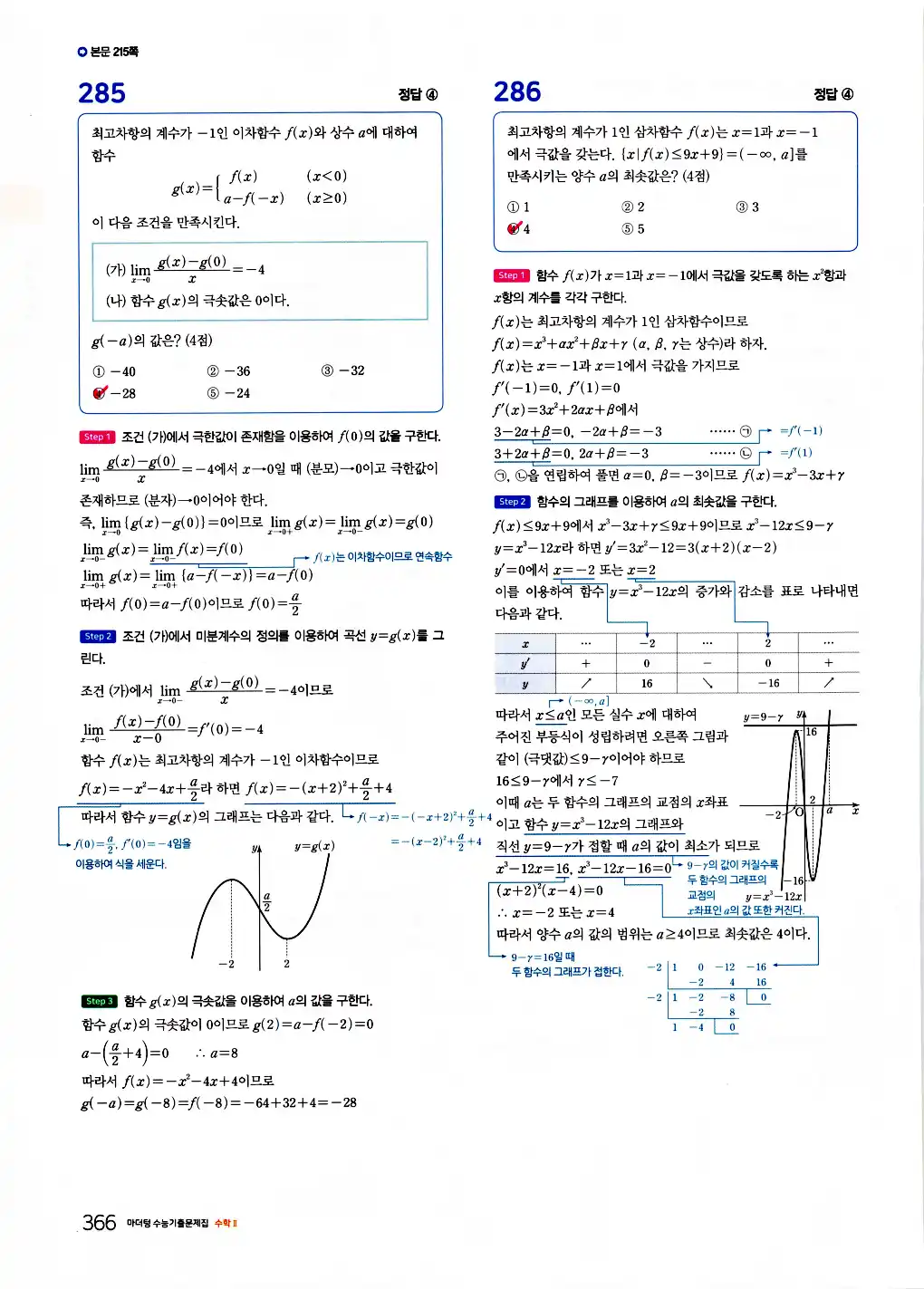 2026 마더텅 수능기출문제집 수학2 답지 368페이지