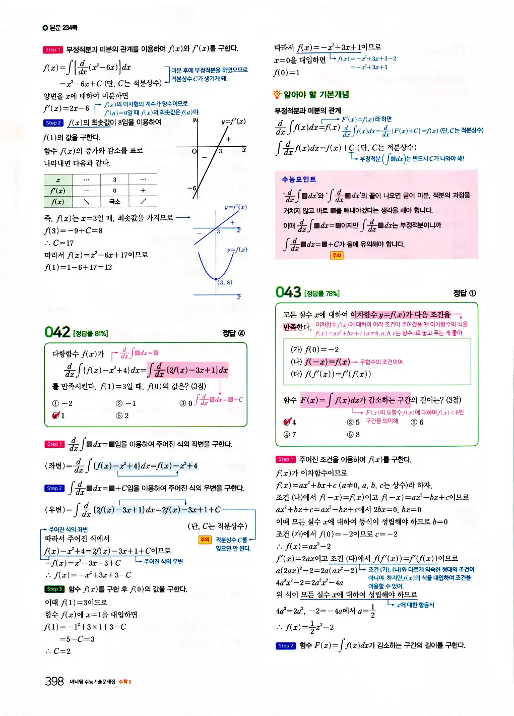 2026 마더텅 수능기출문제집 수학2 답지 400페이지