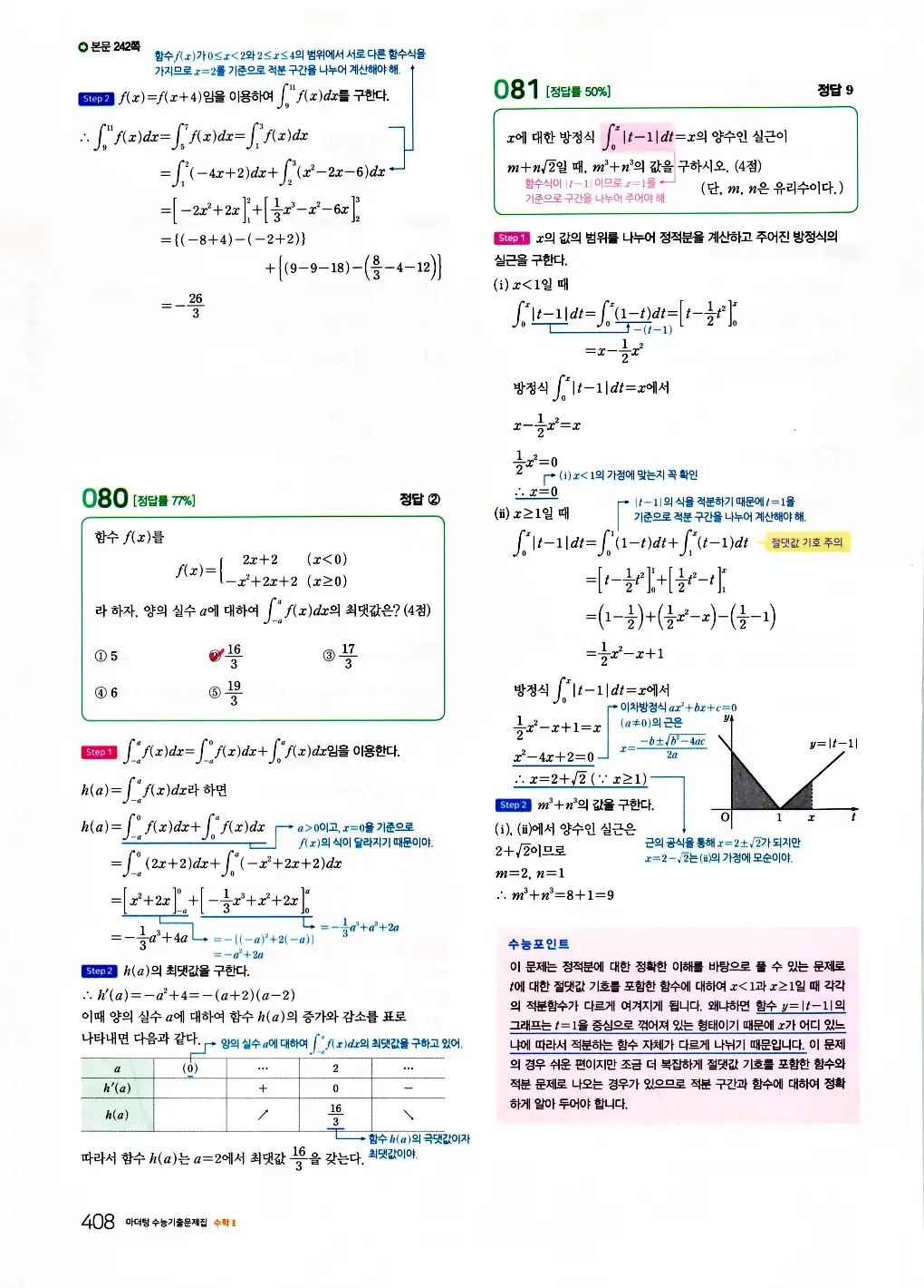 2026 마더텅 수능기출문제집 수학2 답지 410페이지