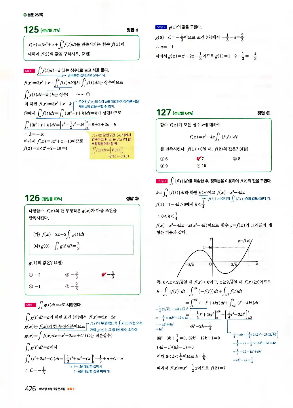 2026 마더텅 수능기출문제집 수학2 답지 428페이지