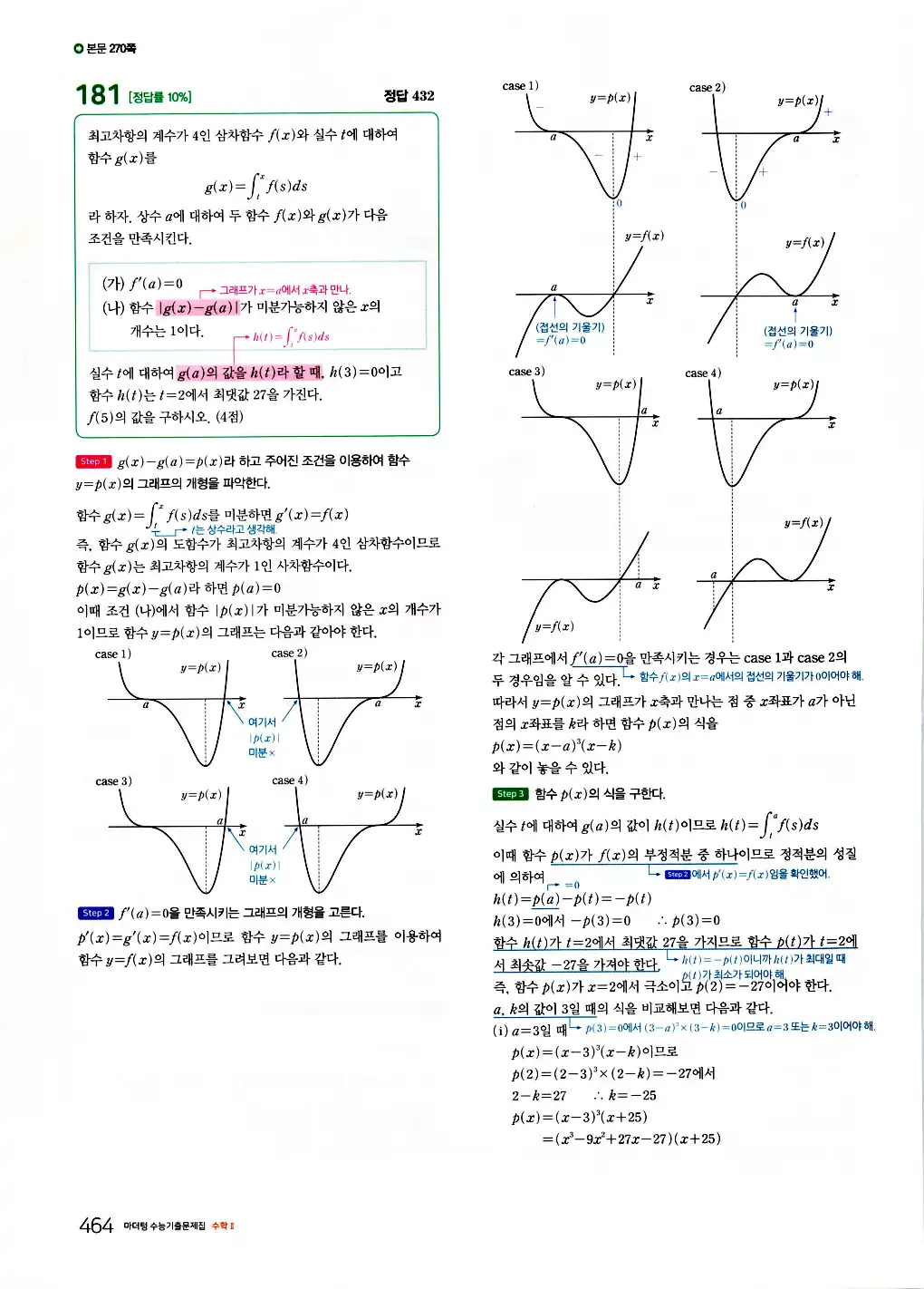 2026 마더텅 수능기출문제집 수학2 답지 466페이지