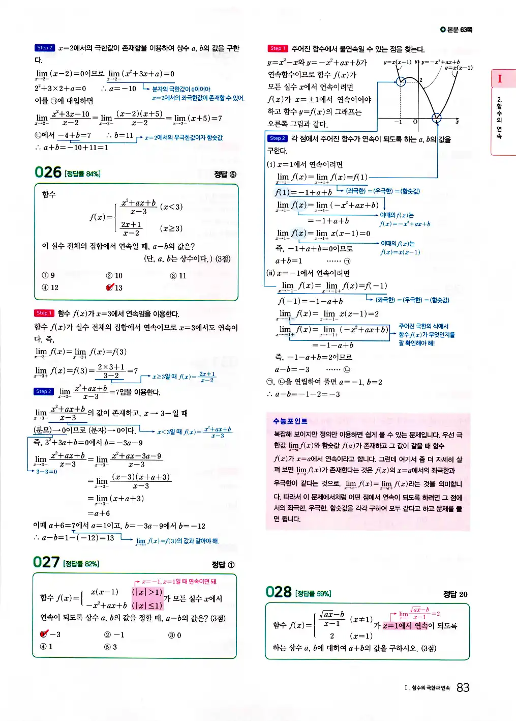 2026 마더텅 수능기출문제집 수학2 답지 85페이지