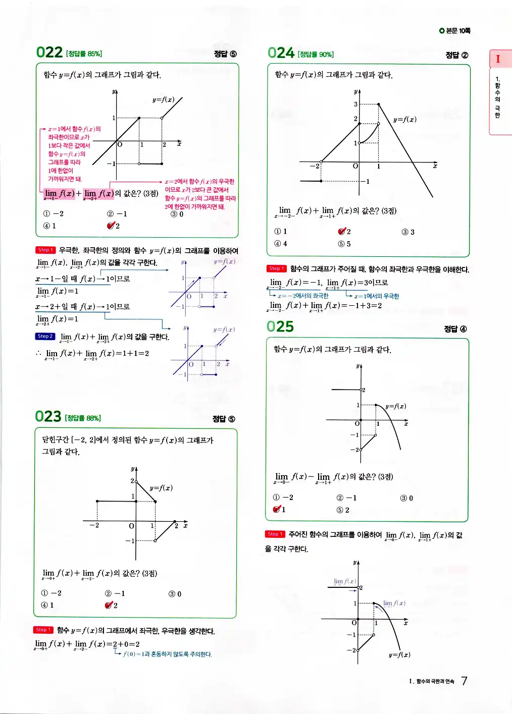 2026 마더텅 수능기출문제집 수학2 답지 9페이지