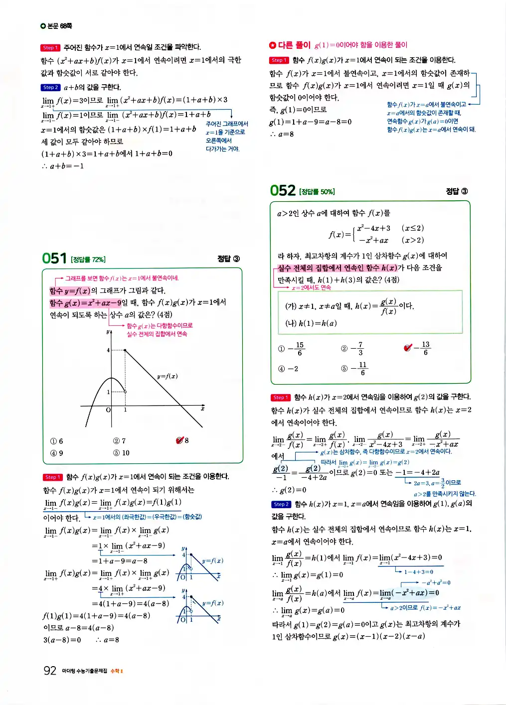 2026 마더텅 수능기출문제집 수학2 답지 94페이지