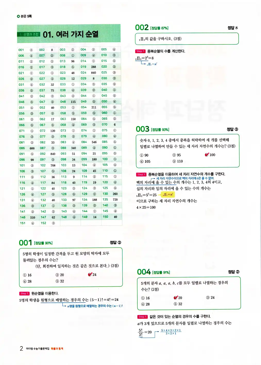 마더텅 확률과 통계 해설 4