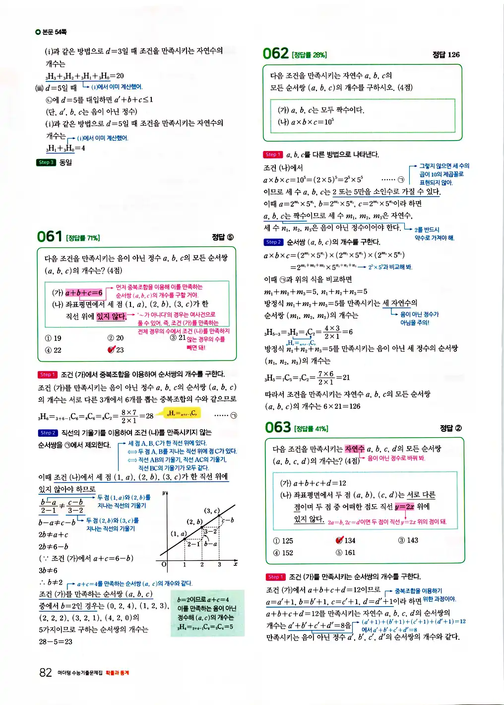 2026 마더텅 수능기출문제집 확률과통계 답지 84페이지