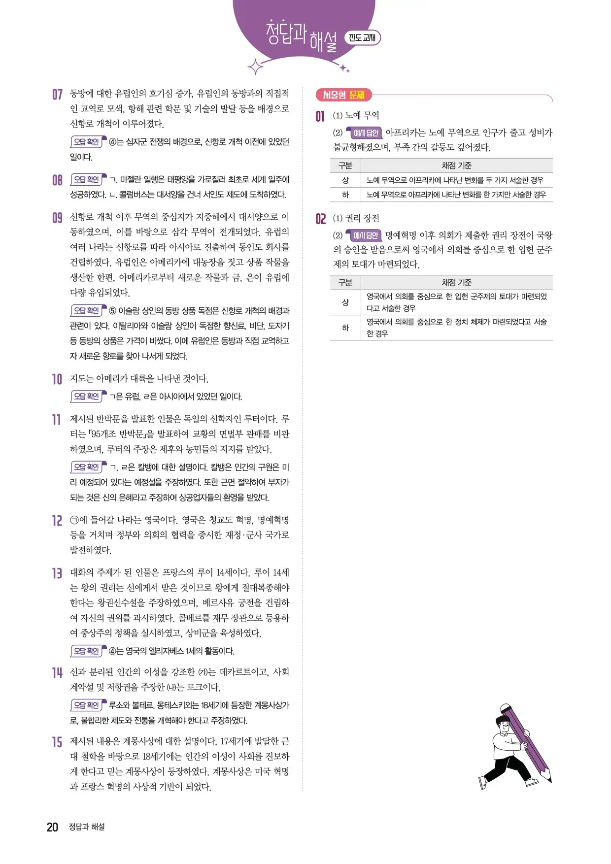 2025한끝중등역사1-1답지 20페이지