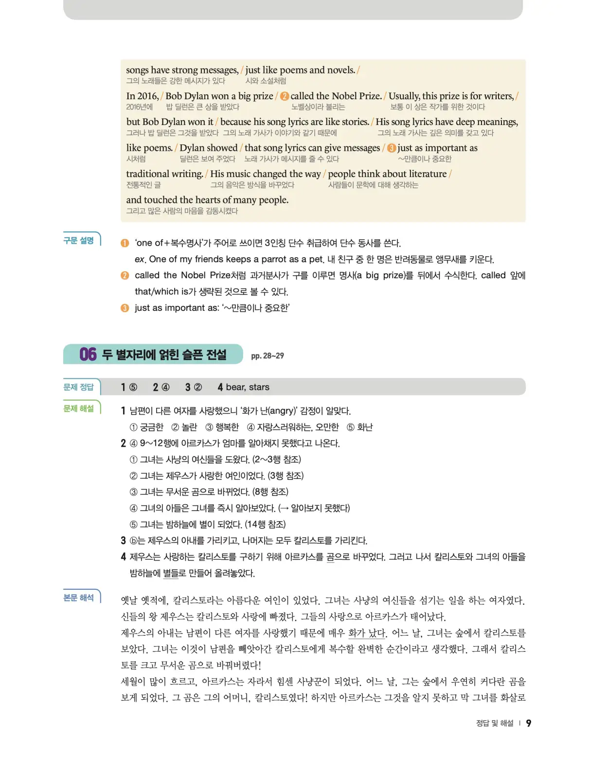 22개정 리더스뱅크 레벨6 답지 9페이지
