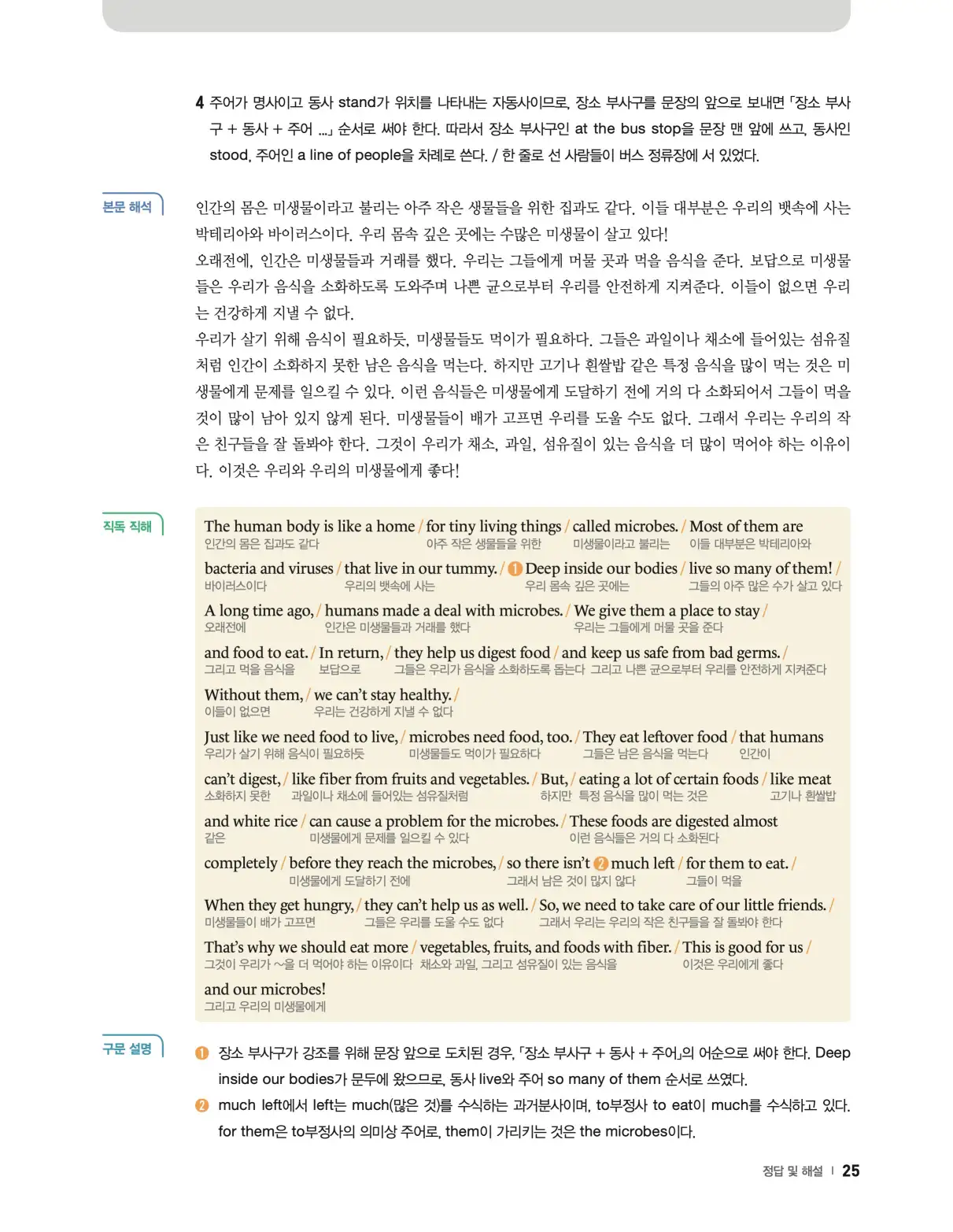 22개정 리더스뱅크 레벨7 답지 25페이지