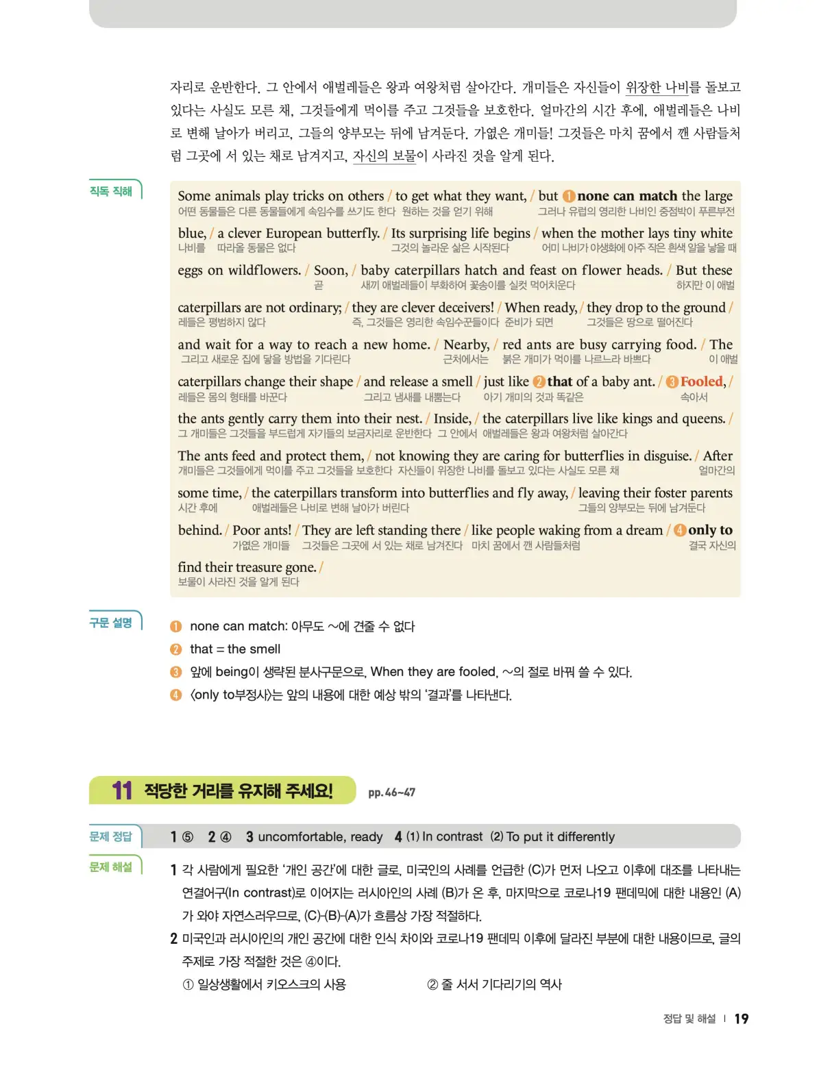 22개정 리더스뱅크 레벨8 답지 19페이지