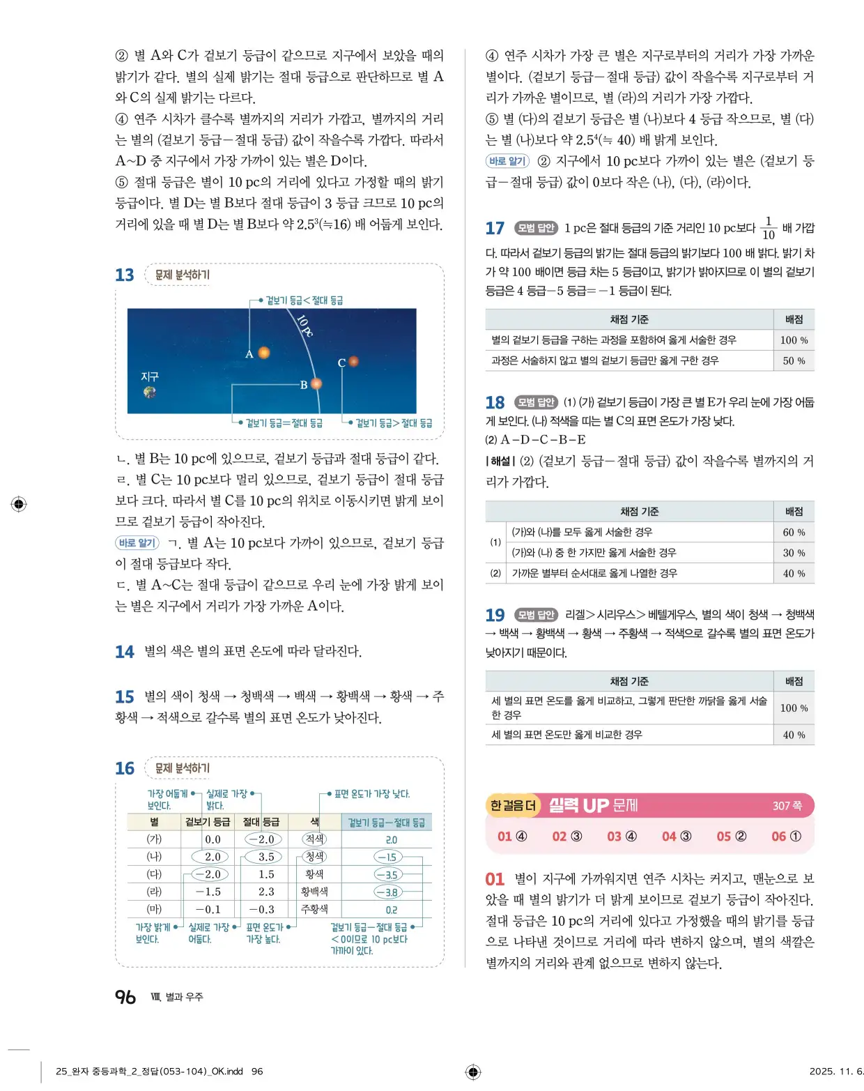 22개정완자중등과학2답지 96페이지