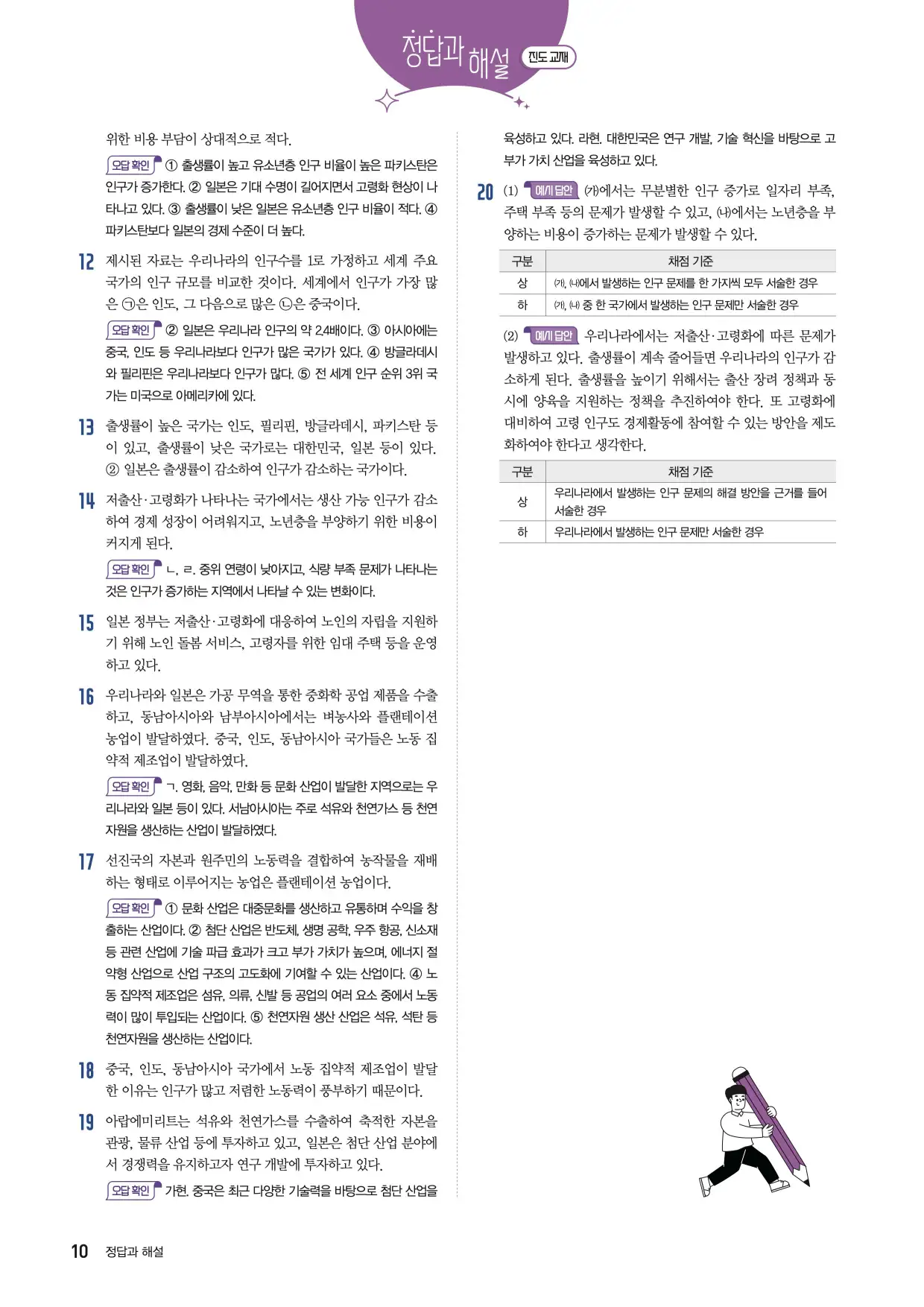 22개정한끝중학사회1-1답지 10페이지