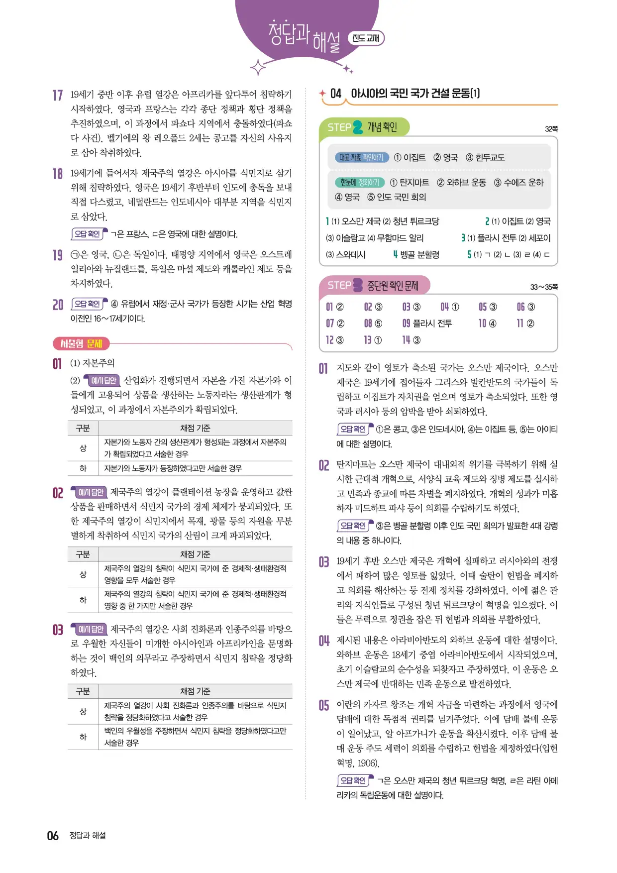 22개정한끝중학역사1-2답지 6페이지