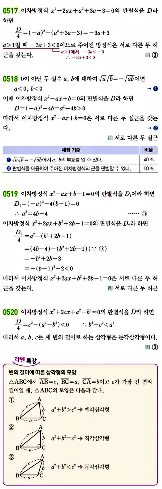 라이트쎈 공통수학1 답지 91