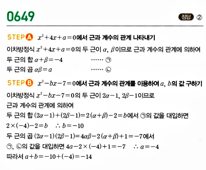 마플시너지 공통수학1 답지 해설