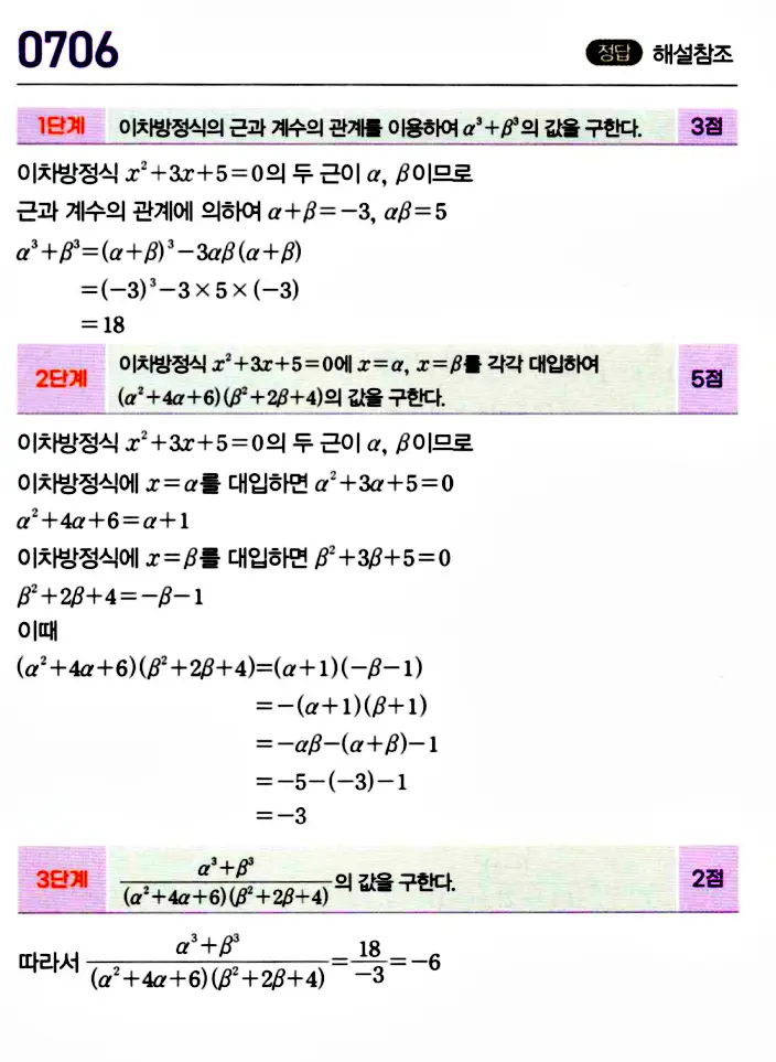 마플시너지 공통수학1 답지 해설