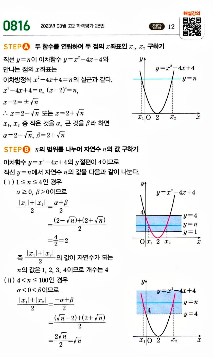 마플시너지 공통수학1 답지 해설
