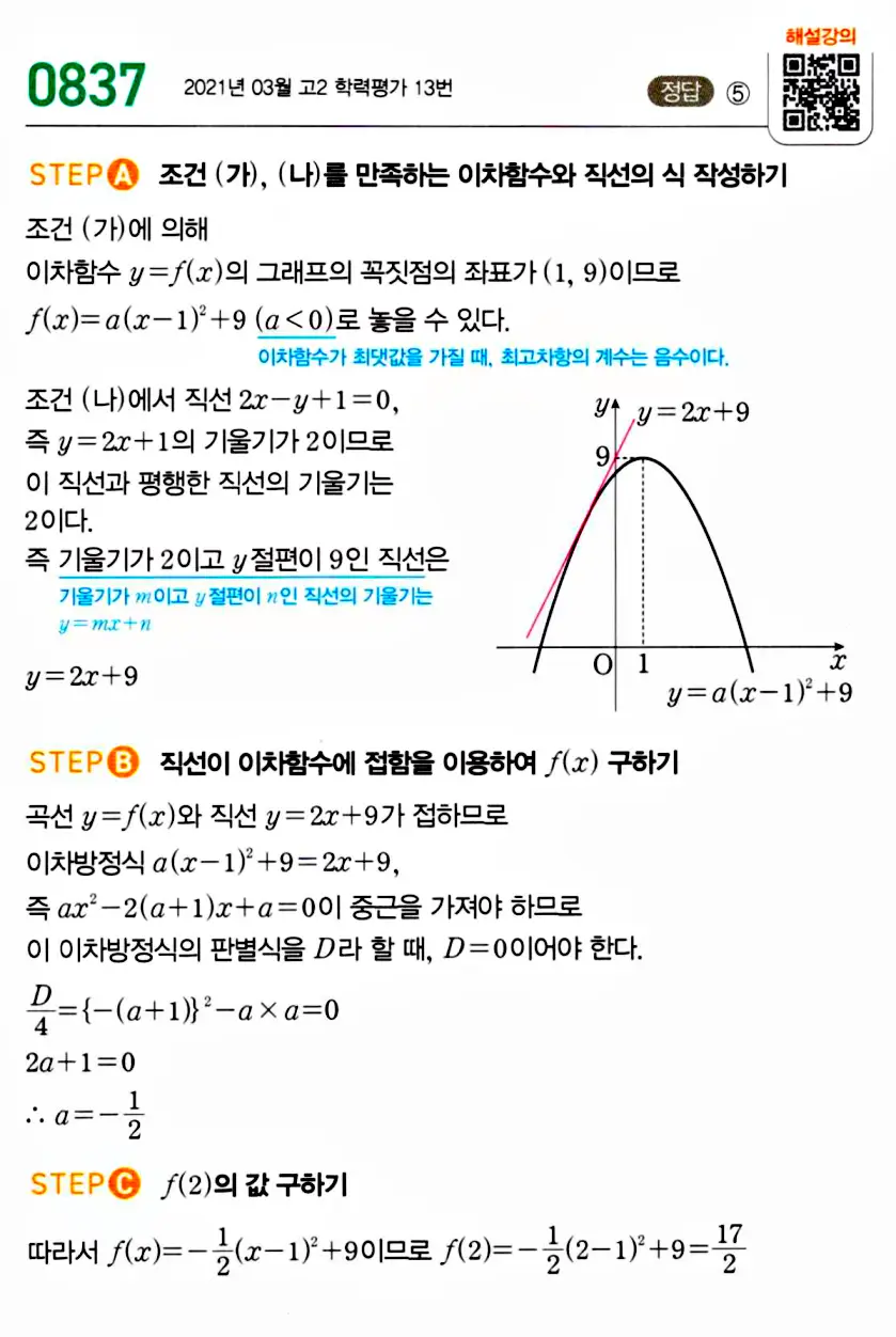 마플시너지 공통수학1 답지 해설
