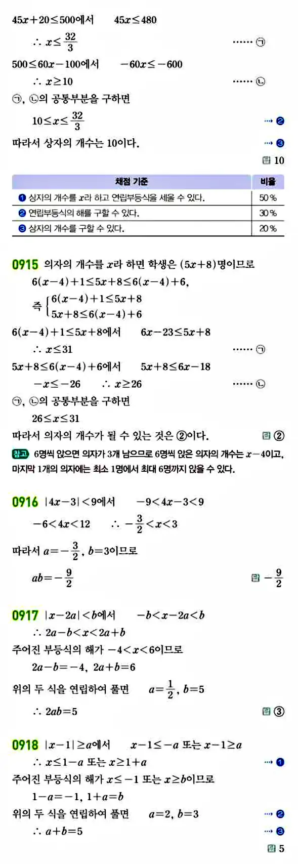 라이트쎈 공통수학1 답지 186