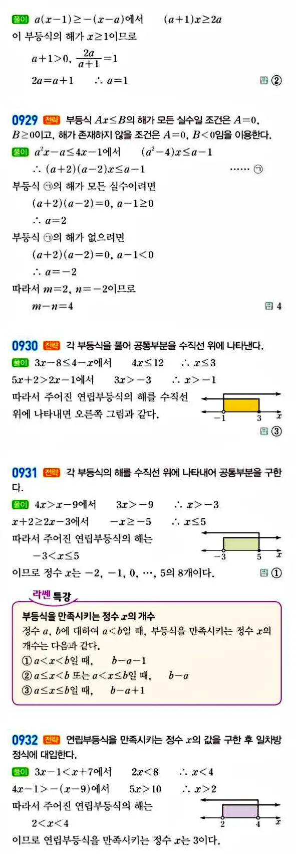 라이트쎈 공통수학1 답지 190