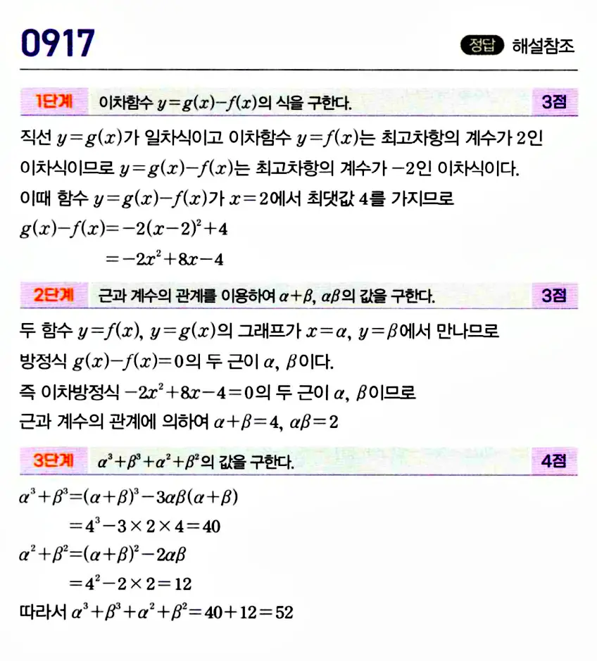 마플시너지 공통수학1 답지 해설