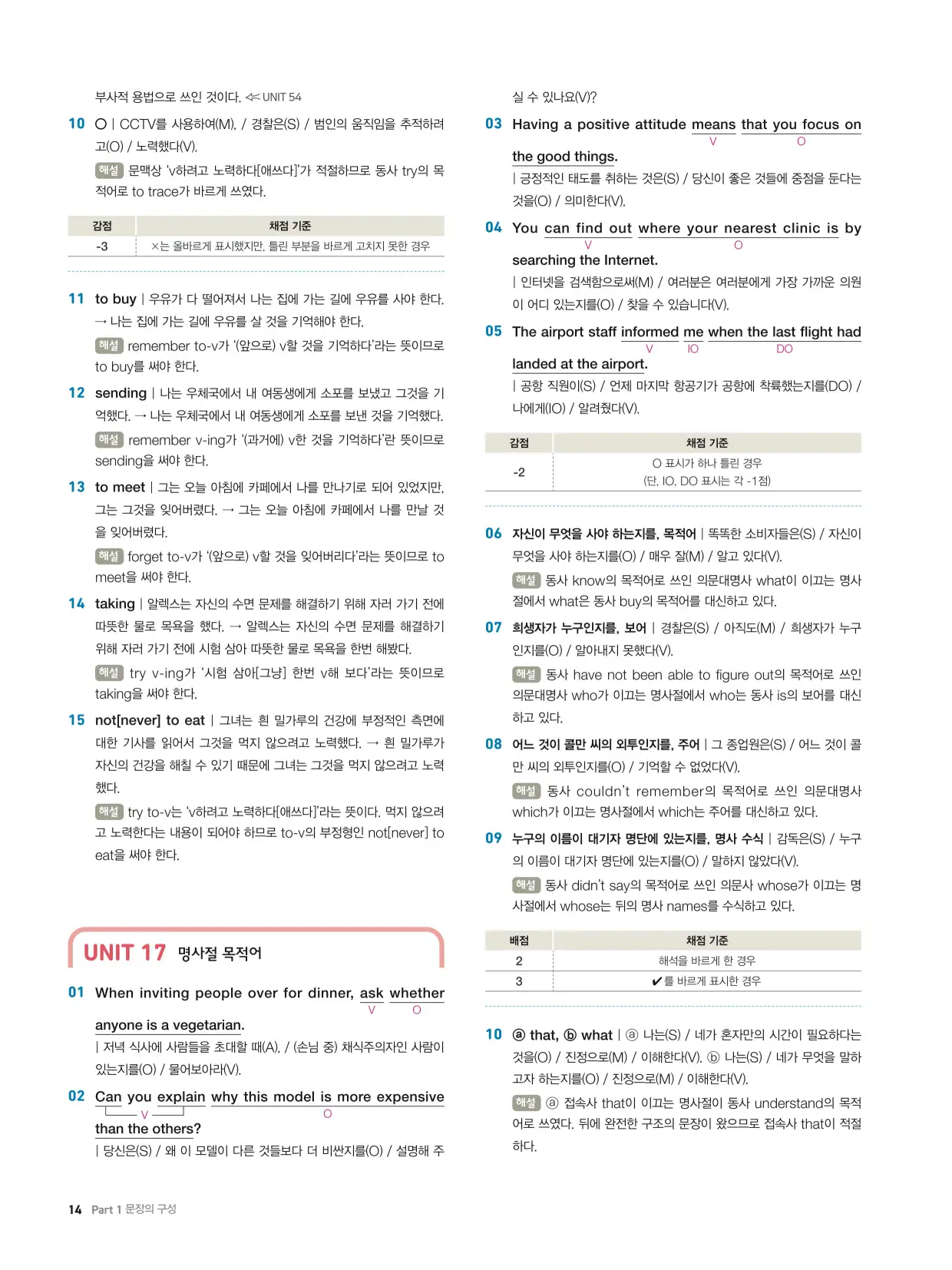 천일문기본트레이닝북답지 14페이지