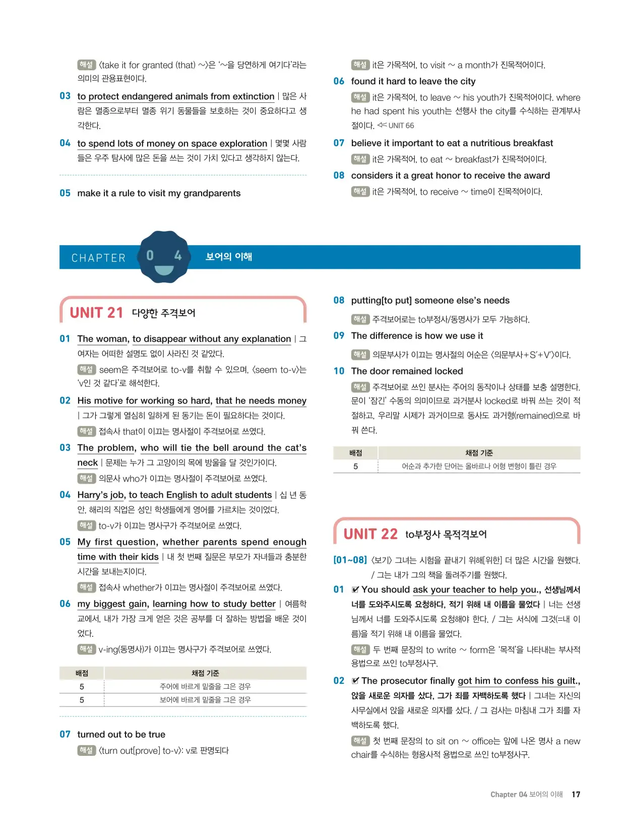 천일문기본트레이닝북답지 17페이지