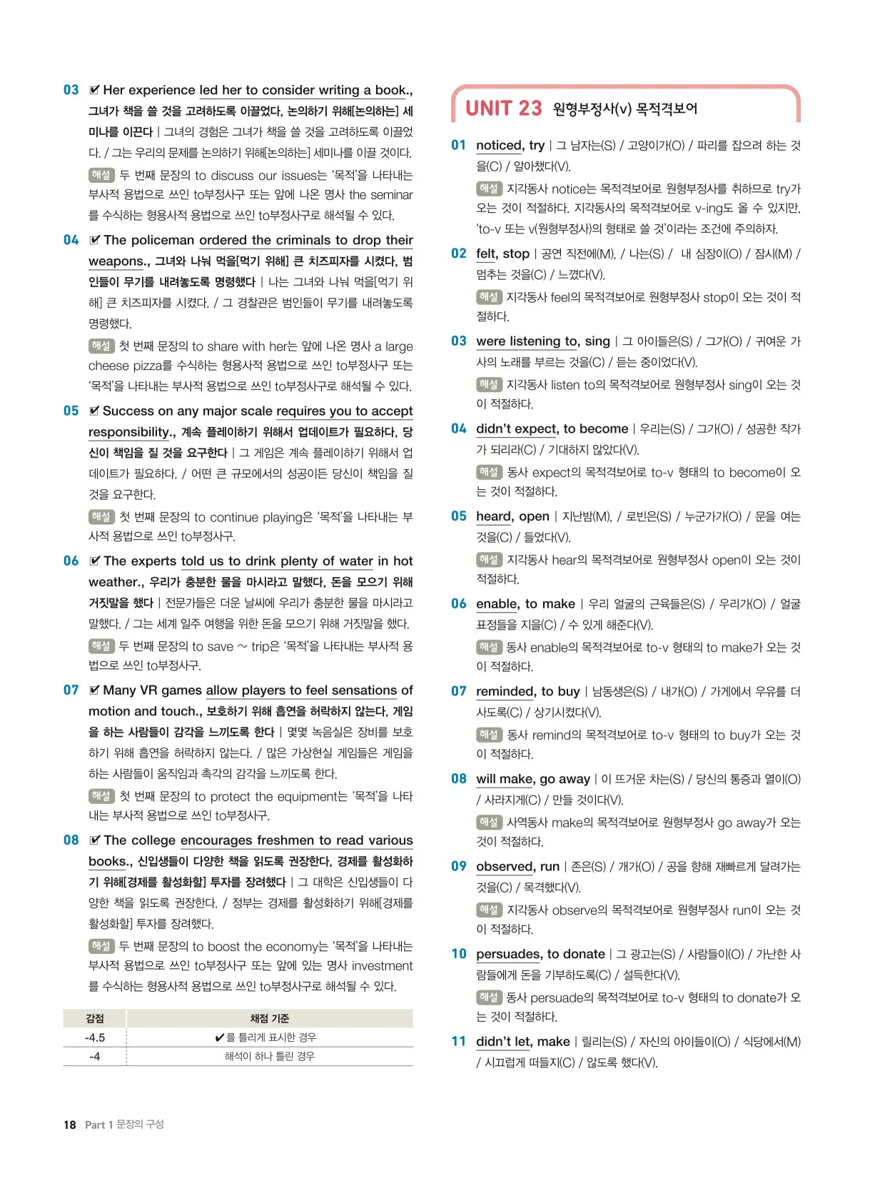 천일문기본트레이닝북답지 18페이지