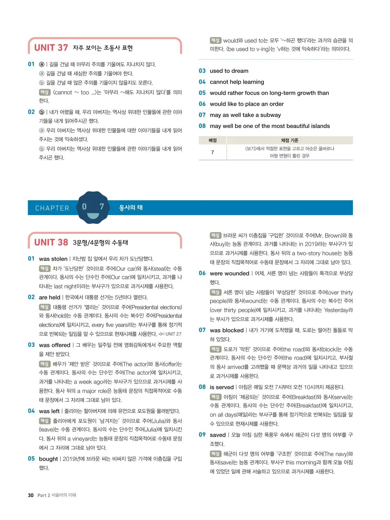 천일문기본트레이닝북답지 30페이지