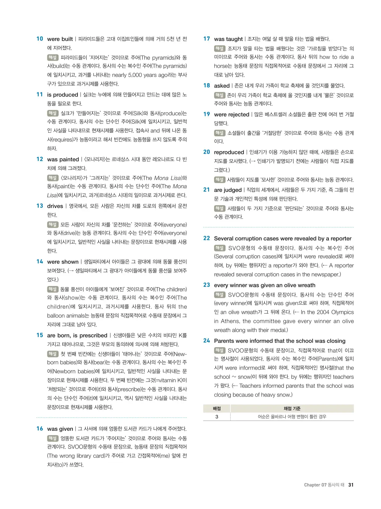 천일문기본트레이닝북답지 31페이지