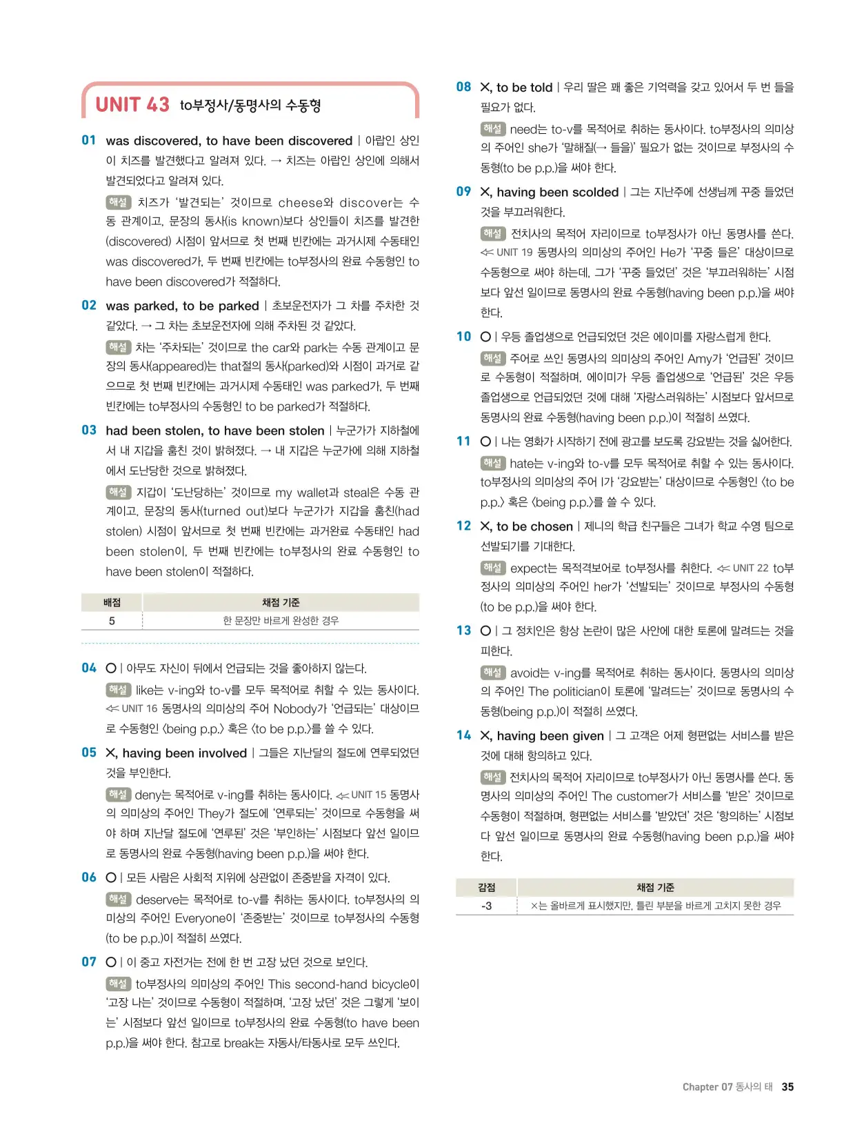 천일문기본트레이닝북답지 35페이지