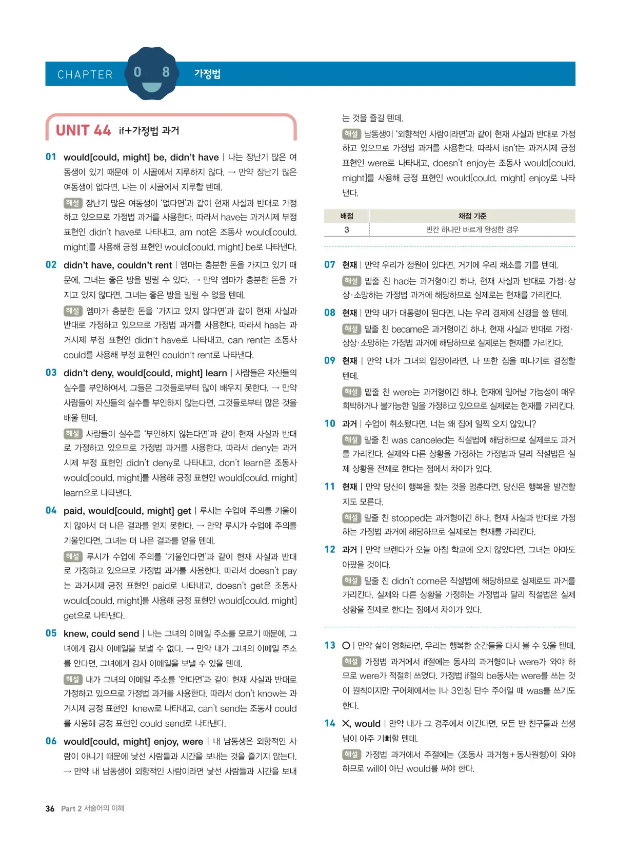 천일문기본트레이닝북답지 36페이지