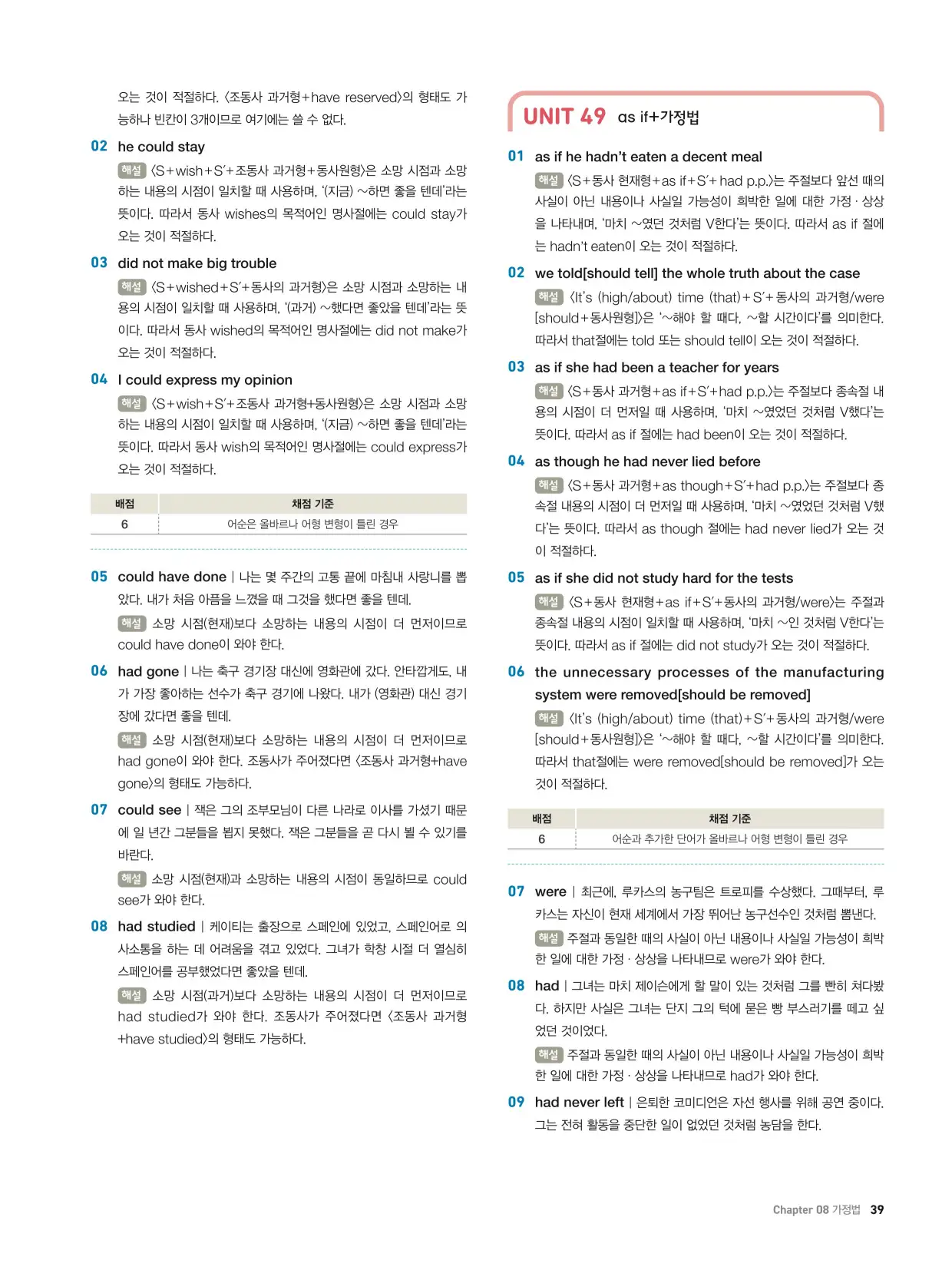 천일문기본트레이닝북답지 39페이지