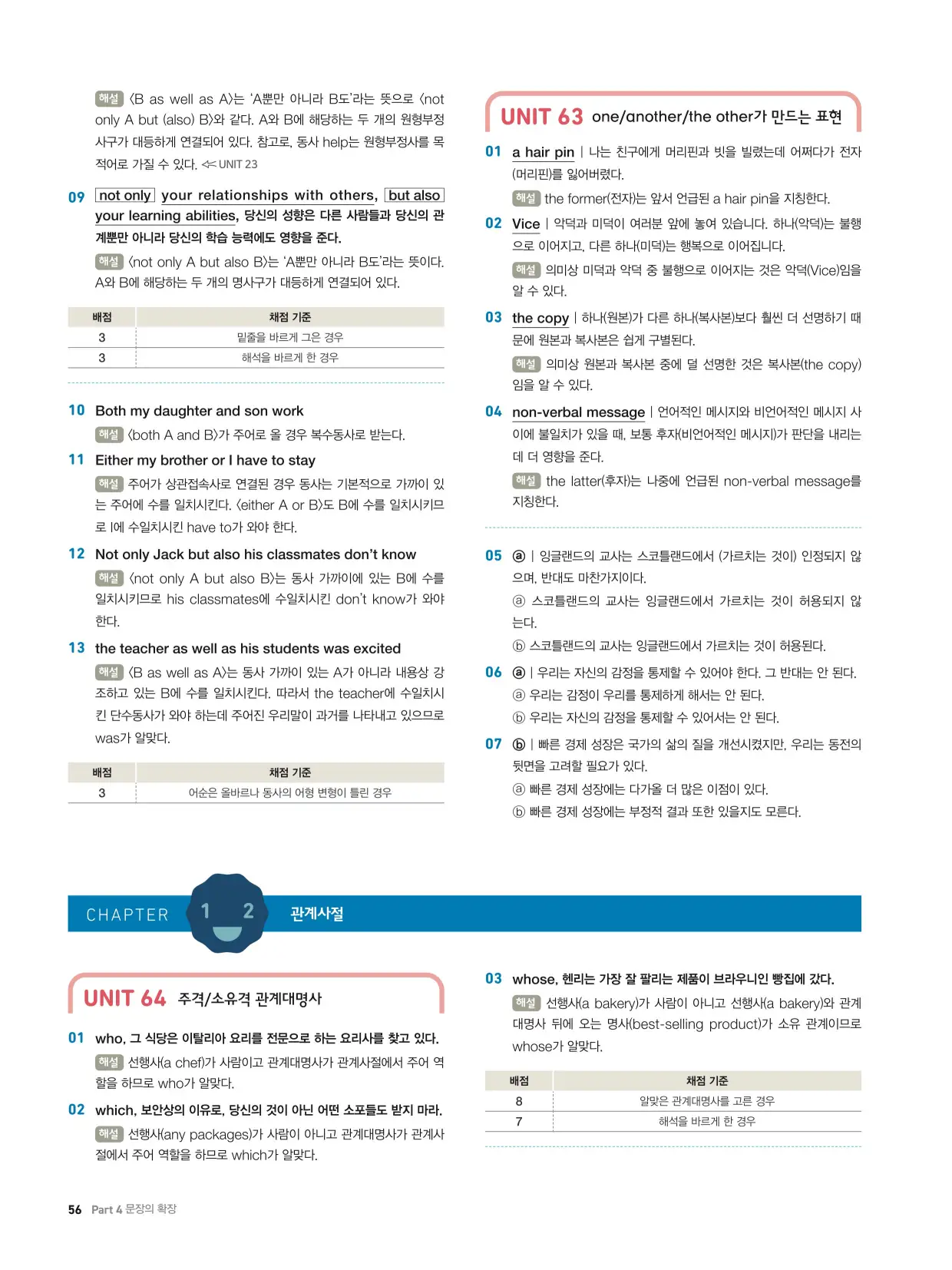 천일문기본트레이닝북답지 56페이지