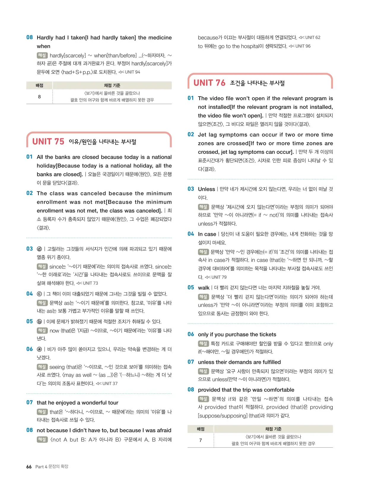 천일문기본트레이닝북답지 66페이지