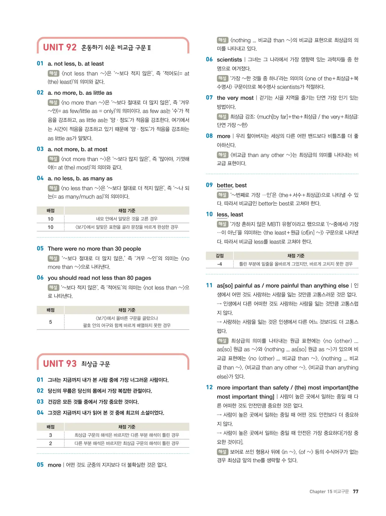 천일문기본트레이닝북답지 77페이지