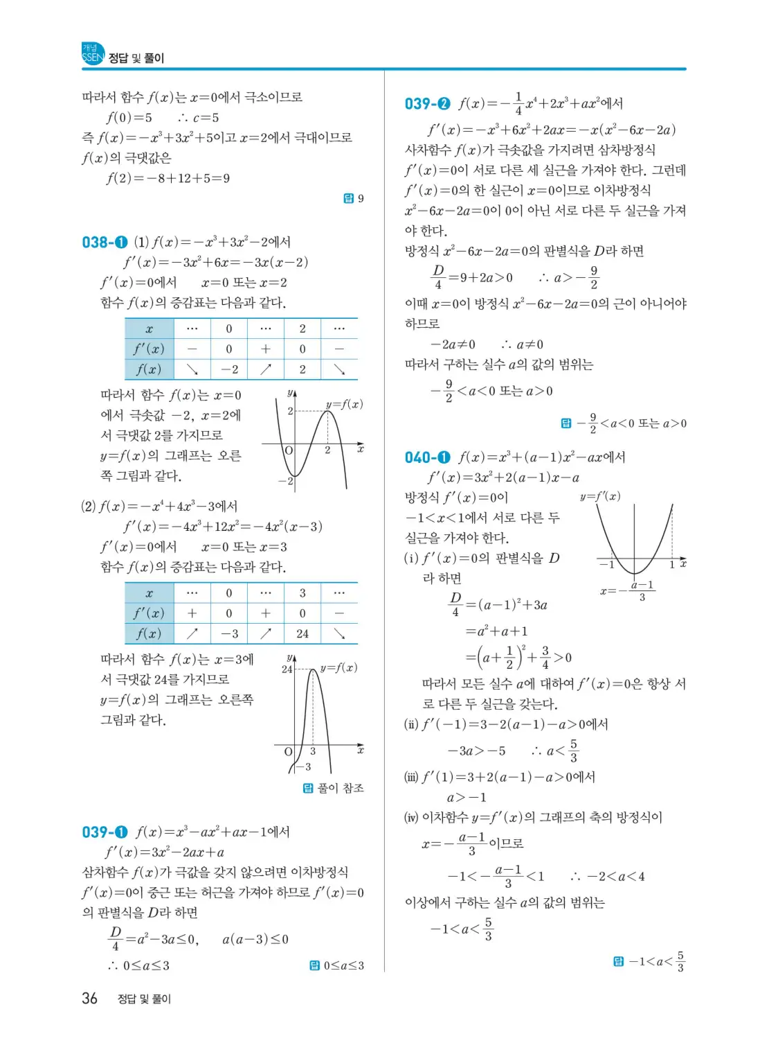 개념쎈 미적분 1 답지 36페이지
