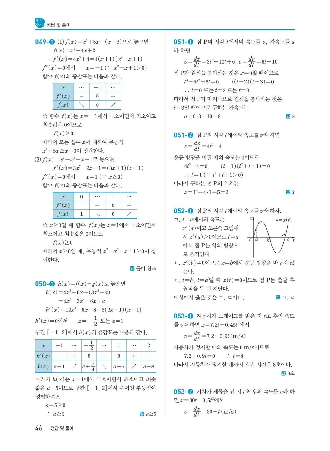 개념쎈 미적분 1 답지 46페이지